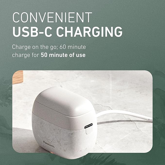 Panasonic ARC5 Palm-Sized Foil Shaver for Men, Powerful Travel Electric Razor, USB-C Charge Wet/Dry, Easy Clean Luxury Japanese 5-Blade, Smooth & Precise Cut w/Smart Sensor (Natural Sea Stone)