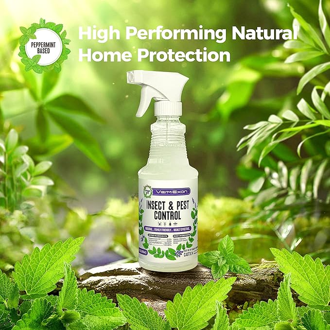 Peppermint Oil Insect & Pest Control Spray – 16oz Natural Plant-Based Bug Killer for Spiders, Ants, Flies, and Other Insects, Safe for Home & Kitchen Use