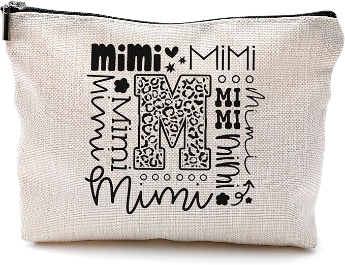 Mimi Makeup Cosmetic Bag - Mothers Day Gift for Grandma, Best Mimi Ever, Small Makeup Bag for Purse, Grandchildren Gift