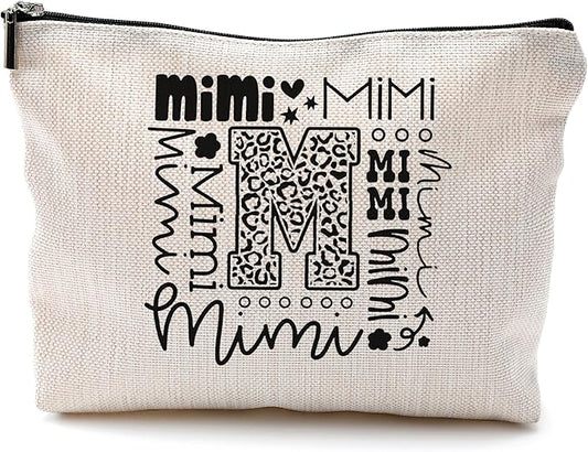 Mimi Makeup Cosmetic Bag - Mothers Day Gift for Grandma, Best Mimi Ever, Small Makeup Bag for Purse, Grandchildren Gift