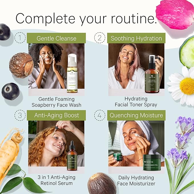 Tree to Tub Hydrating Face Moisturizer for Dry & Sensitive Skin - Water Based Hyaluronic Acid Facial Moisturizer, Vitamin C & E Face Cream for Women & Men w/Organic Aloe, Green Tea, Natural Ginseng