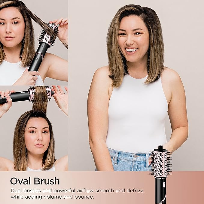 Shark Hair Dryer | FlexStyle Hair Styling System | Portable & Powerful Blow Dryer Brush | Hair Curler & Volumizer | 6 Styling Tools Included | Best for All Hair Types | Black | HD440BK