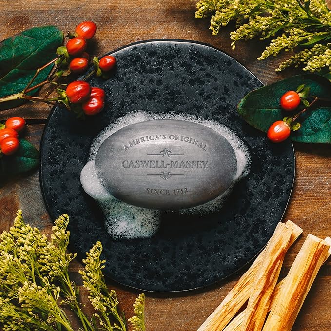 Caswell-Massey Natural Bar Soap Gift Set - Sandalwood - Triple-Milled Moisturizing Body Soap Bars for Men & Women, Plant-Based Formula with Essential Oils, Made in USA, 3 x 5.8 oz