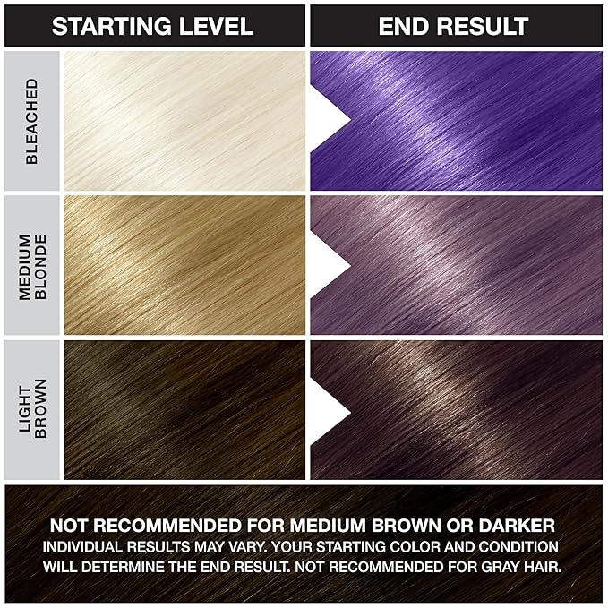 Punky Violet Semi Permanent Hair Color - Vegan, Cruelty-Free Conditioning Hair Dye, Lasts Up to 35 Washes, 3.5 fl oz
