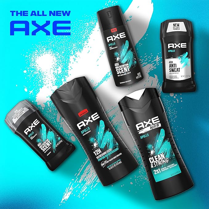 AXE Apollo Body Spray Deodorant for Long-Lasting Odor Protection, Sage & Cedarwood Deodorant for Men Formulated Without Aluminum 4oz 4 Count