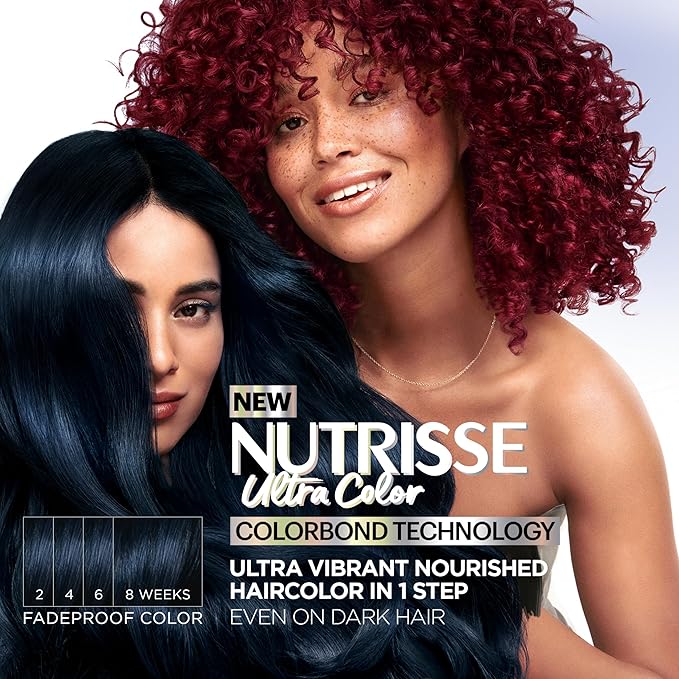 Garnier Hair Color Nutrisse Ultra Color Nourishing Creme, R2 Medium Intense Auburn (Goji Berry) Red Permanent Hair Dye, 1 Count (Packaging May Vary)