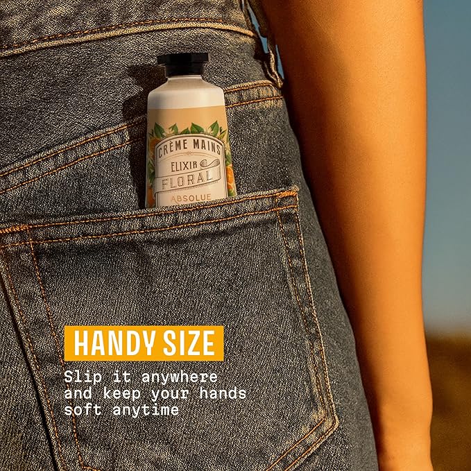 Panier des Sens - Small Hand Cream for Dry Cracked Hands – Orange Blossom Mini Hand Lotion for Dry Skin - With Sweet Almond and Olive Oil - Hand Care 96% Natural Ingredients - Travel Size 1 floz