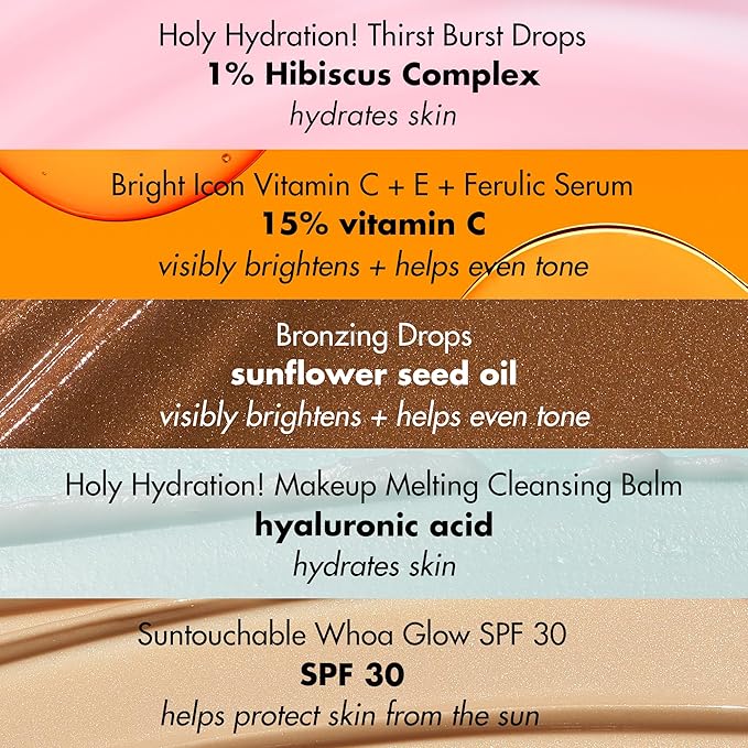 e.l.f. SKIN Best & Obsessed Skincare Kit, Travel-Size Makeup Remover, Sunscreen & Brightening Serums For Glowy Skin, Vegan & Cruelty-Free