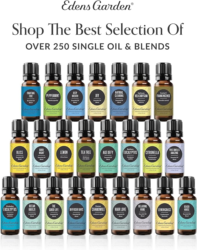 Edens Garden Floral Essential Oils 6 Set – 100% Pure Therapeutic Grade Blends: Geranium, Lavender, Magnolia, Tangerine, Jasmine, Ylang Ylang – No Fragrance Oil - Ideal For Home Diffuser, 10 ml/ 6 Pack