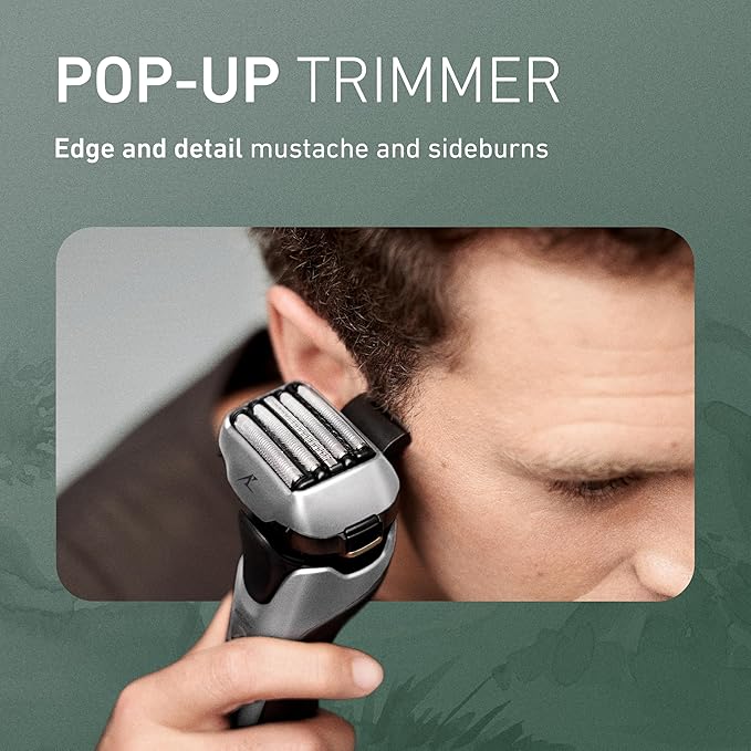 Panasonic ARC5 Electric Razor for Men with Pop-up Trimmer, Wet Dry 5-Blade Electric Shaver with Intelligent Shave Sensor and 16D Flexible Pivoting Head - ES-ALV6HS (Silver)