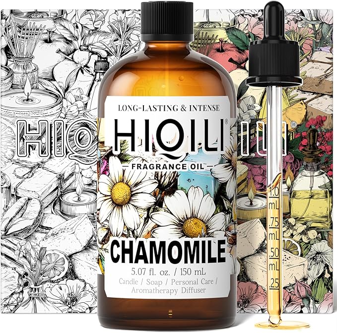 HIQILI Chamomile Fragrance Oil for Candle, Soap Making, Use in Essential Oil Diffusers, Add to Body Lotion, Laundry Dryer Balls - 5.07 Fl Oz