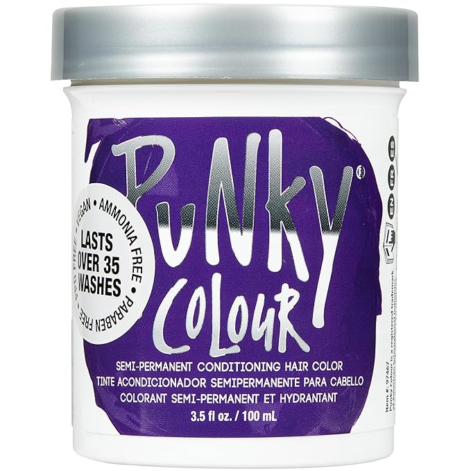 Punky Plum Semi Permanent Hair Color - Vegan & Cruelty-Free Conditioning Hair Dye, Lasts Up to 35 Washes, 3.5 fl oz