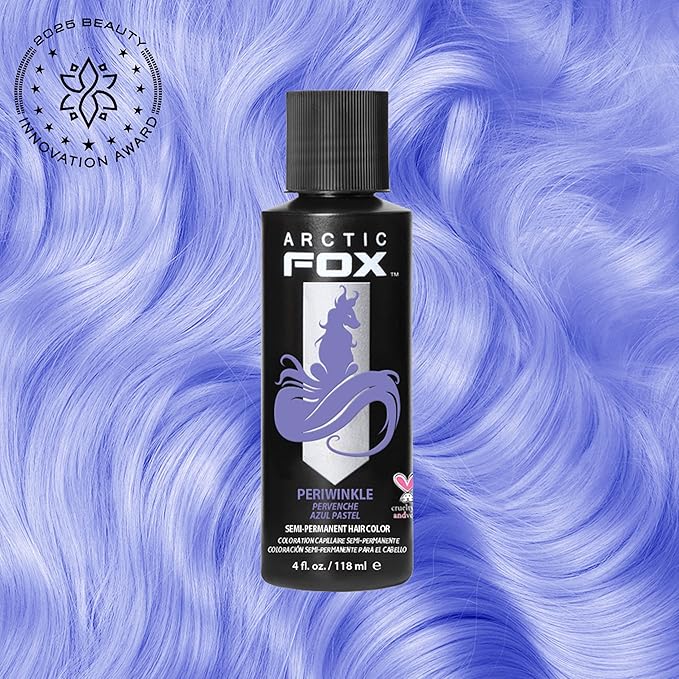 ARCTIC FOX Vegan and Cruelty-Free Semi-Permanent Hair Color Dye (4 Fl Oz, PERIWINKLE)
