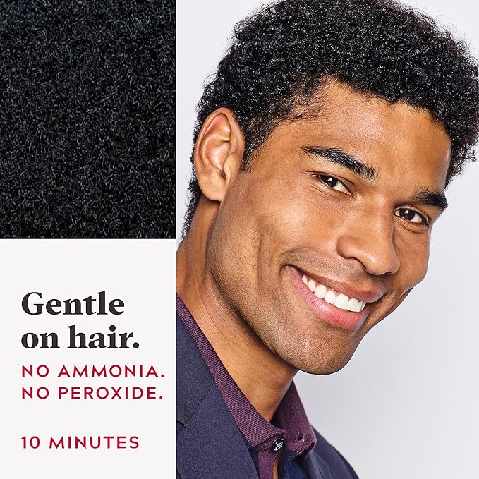 Just For Men Easy Comb-In Color Mens Hair Dye, Easy No Mix Application with Comb Applicator - Jet Black, A-60, Pack of 1