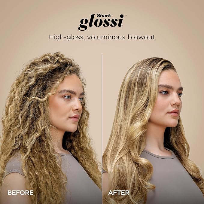 Shark Glam Ceramic & Powerful Air Styling & Drying System, with Silki Straightener & Shark Glossi Air Glosser, for Drying, Curling, Straightening & Glossing with Diffuser, HD6052S (Curly & Coily Hair)