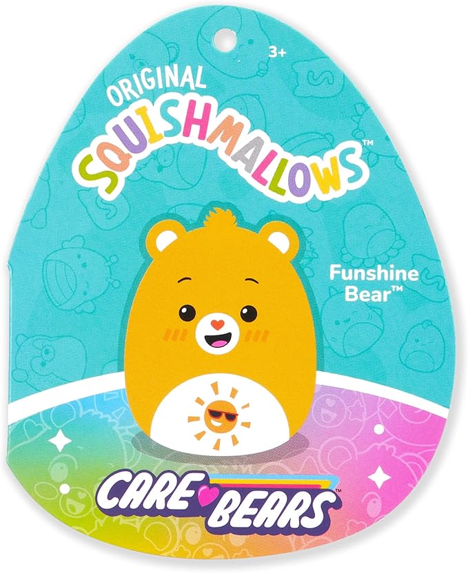 Squishmallows Original Care Bears 12in Funshine Bear – Official Jazwares Plush (Medium-Sized)