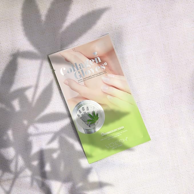 VOESH Collagen Gloves, Vegan Hand Masks, Herb Seed Oil, 3 Pack, Moisturizing Hand Mask, Lotion Gloves, Hydrating Gloves, Hand Care, Spa Manicure Gloves, Dry Hand Treatment