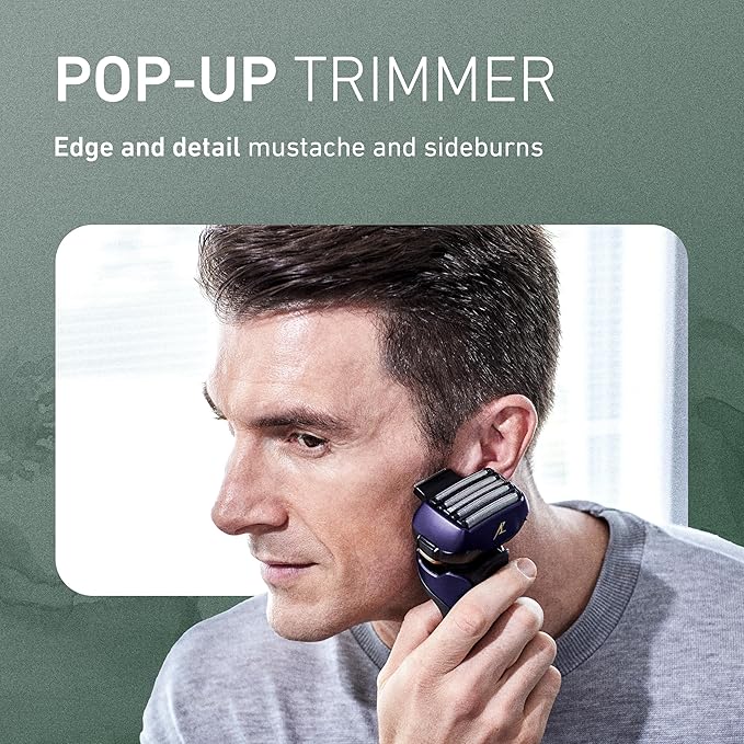 Panasonic ARC5 Electric Razor for Men with Pop-up Trimmer, Wet Dry 5-Blade Electric Shaver with Intelligent Shave Sensor and 16D Flexible Pivoting Head - ES-ALV6HA (Navy)