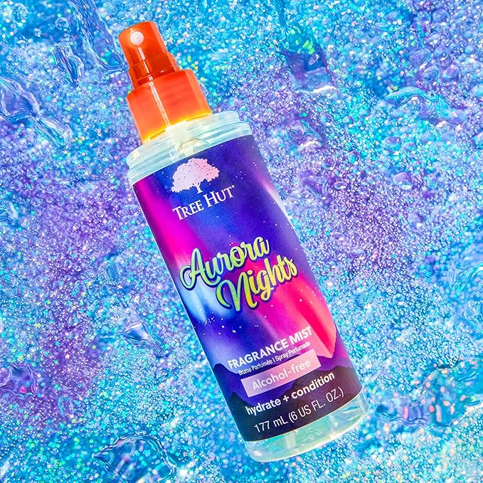 Tree Hut Aurora Nights Fragrance Mist, Hydrating, Alcohol-Free Formula, Cozy Scent with Warm Pistachio and Toasted Marshmallow Notes, 6 fl oz
